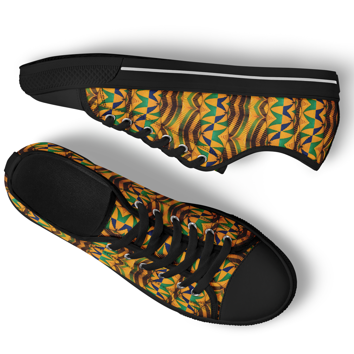 Men's African Kente Geometric Pattern All-Over Print Urban Peak Low Shoes