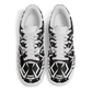 Men’s Black Intricate Silver Chain Tattoo Pattern High Core Low Shoes
