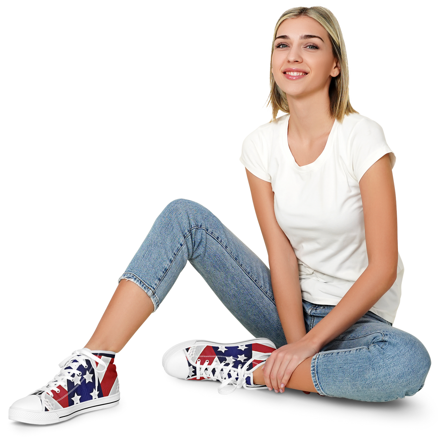 Women's Patriotic Star Flag Urban Peak High Top Shoes