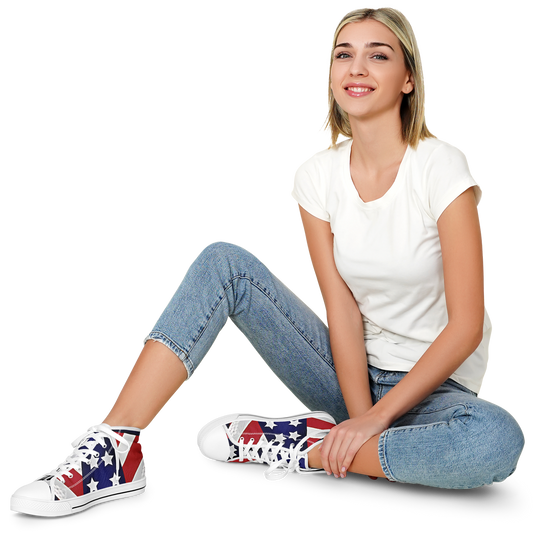 Women's Patriotic Star Flag Urban Peak High Top Shoes