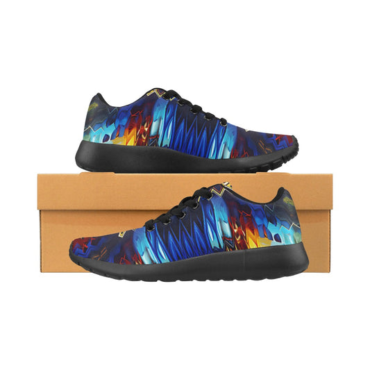 Men's Blue & Red Kaleidoscope Pattern All-Over Print Men’s Running Shoes
