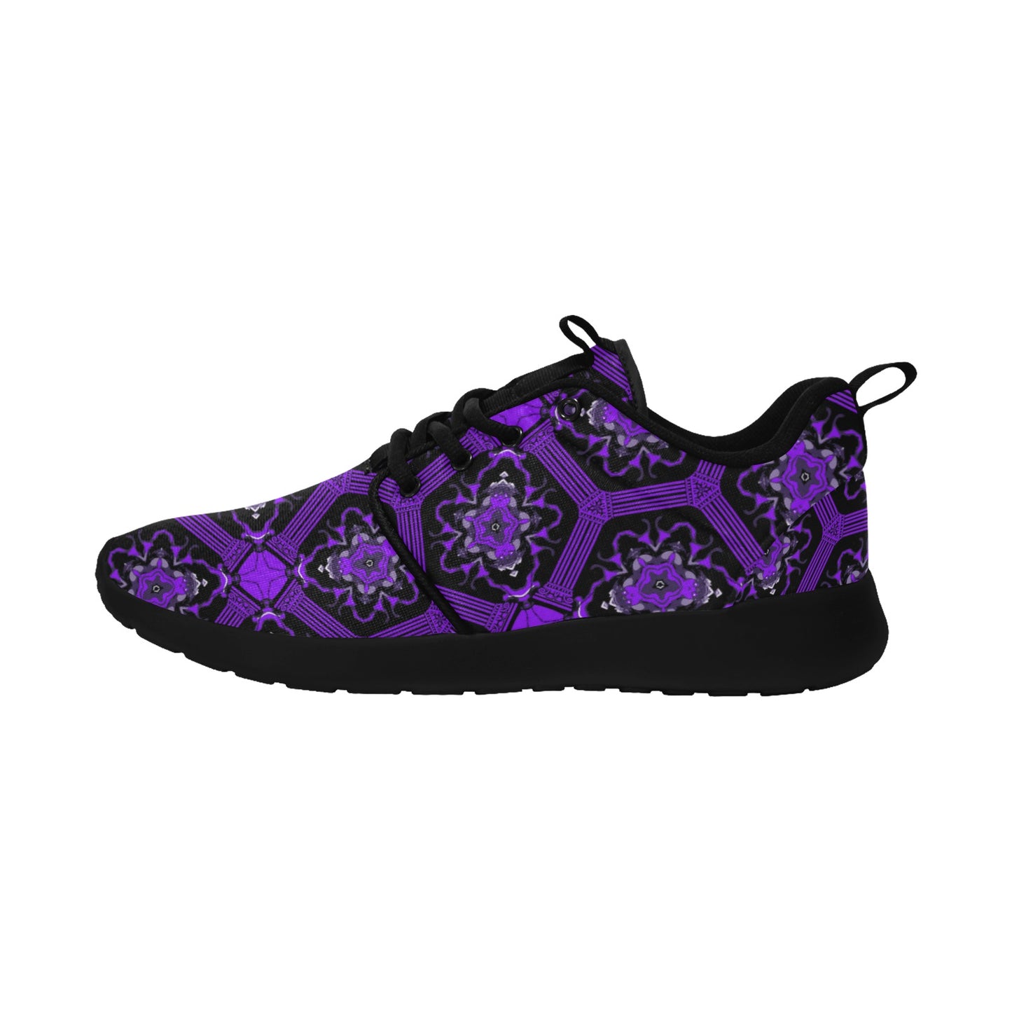Women's Purple Gothic Mandala Pattern Pull Loop Sneakers