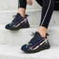 Women's Abstract Neon Geometry Pattern All Over Print Twisted Sole Sneakers