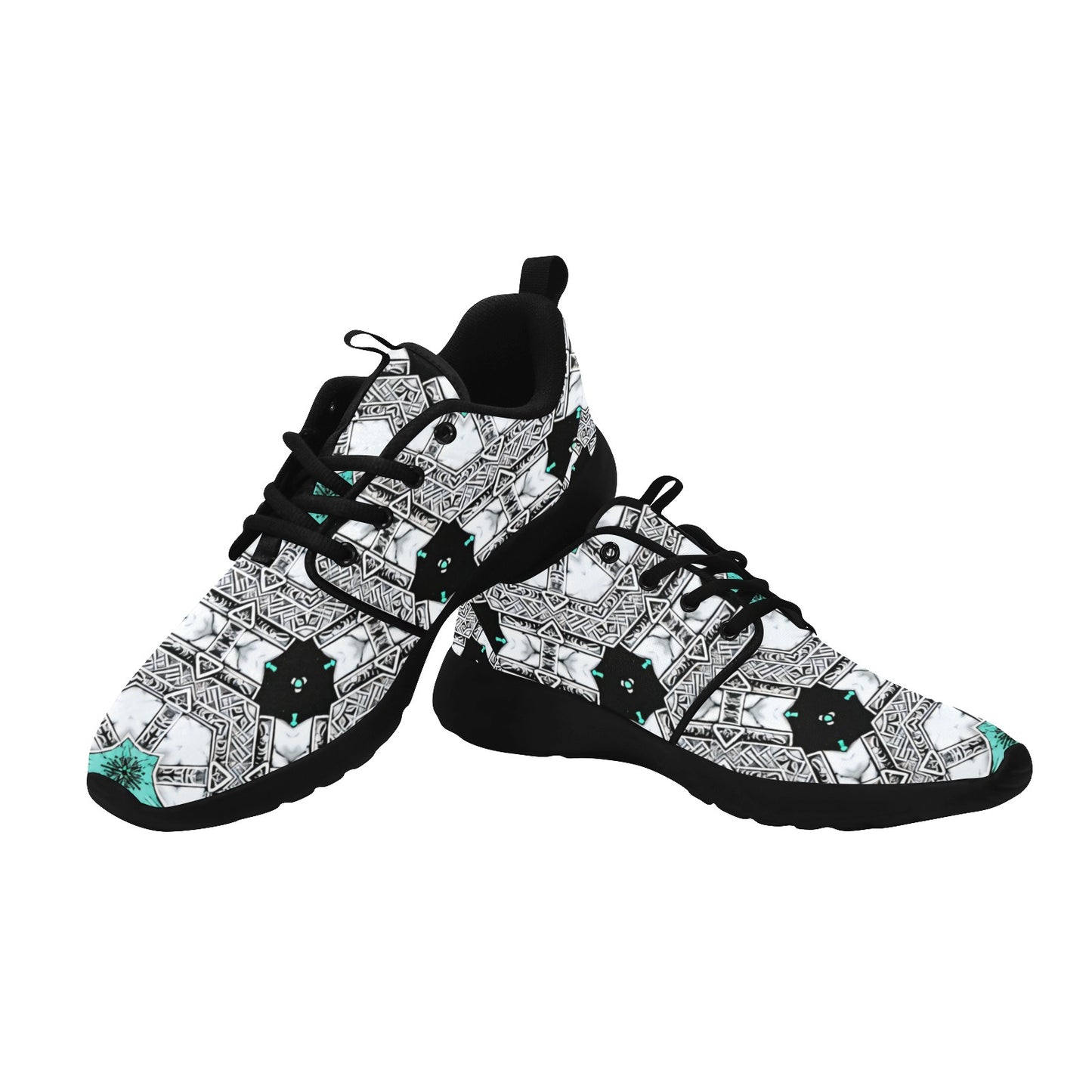 Men's Kaleidoscope Geometric Pattern All Over Print Pull Loop Sneakers