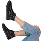 Women's Black & White Geometric All-Over Print Urban Peak High Top Shoes