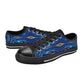 Women's Bold Blue & Gold Abstract Pattern All-Over Print Low Top Canvas Shoes