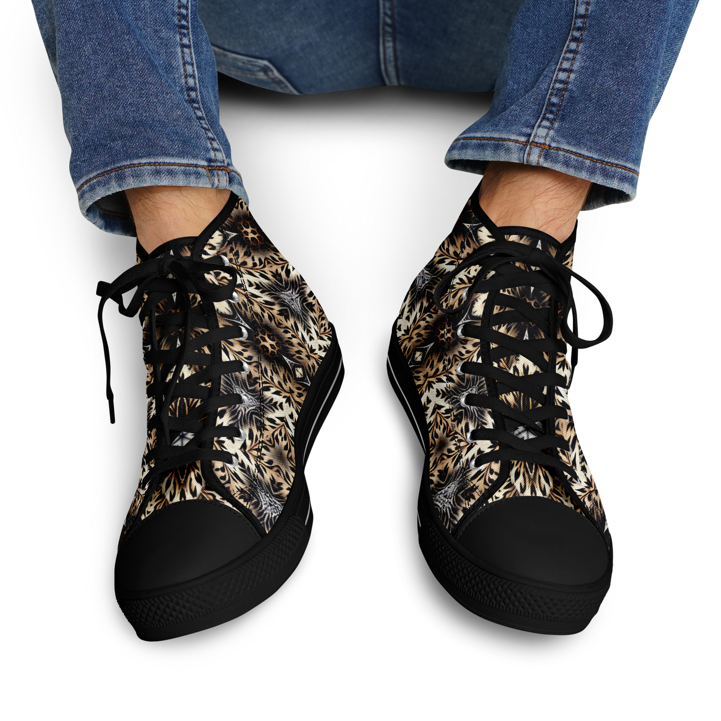 Men's Leopard Kaleidoscope Pattern All-Over Print Urban Peak High Top Shoes