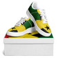 Men's Red Yellow Green and Black Stars Pattern All Over Print Urban Peak High Top Shoes