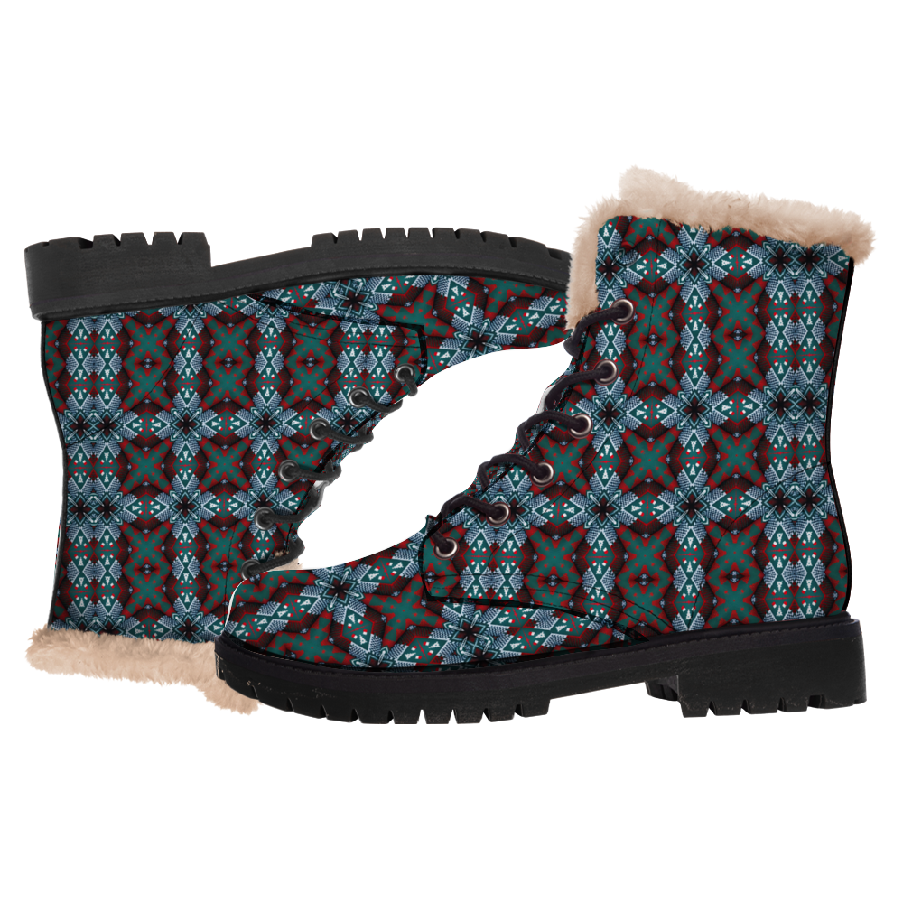 Women's Unisex Winter Round Toe  Fashion Lace-up Boots