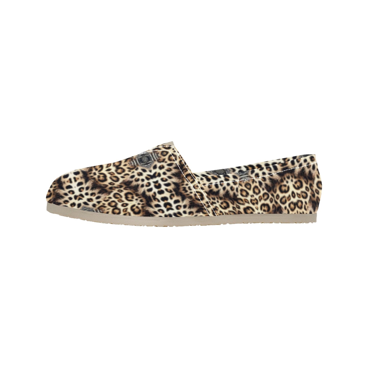 Women's Leopard Trendy Geometric Pattern All-Over Print Classic Canvas Slip-On