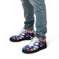 Men's Red White Blue Geometric Pattern All-Over Print Core Low Shoes