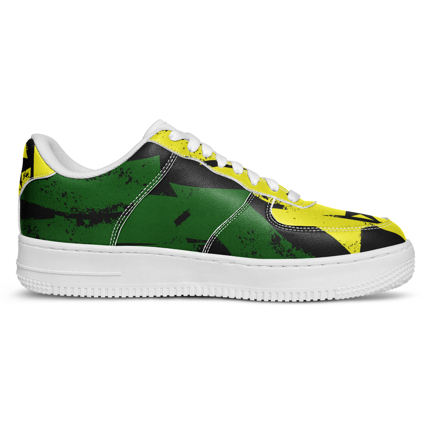 Men's Red Yellow Green and Black Stars Pattern All Over Print Urban Peak High Top Shoes