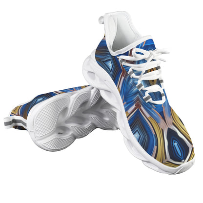 Men's Abstract Blue Geode Kaleidoscope Pattern All Over Print All Over Print Twisted Sole Sneakers