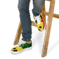 Men's Red Yellow Green and Black Stars Pattern All Over Print Urban Peak High Top Shoes