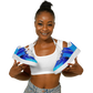 Women's Vibrant Blue Geometric All-Over Print Core Low Shoes