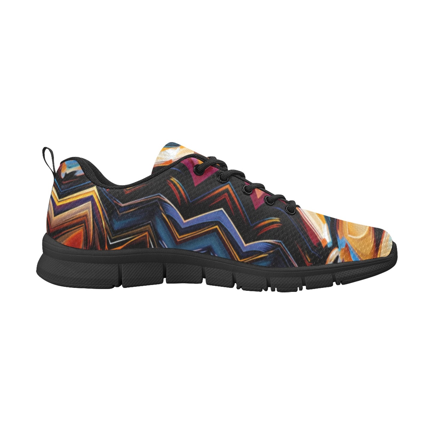 Men's Bold Geometric Pattern All-Over Print  Breathable Running Shoes