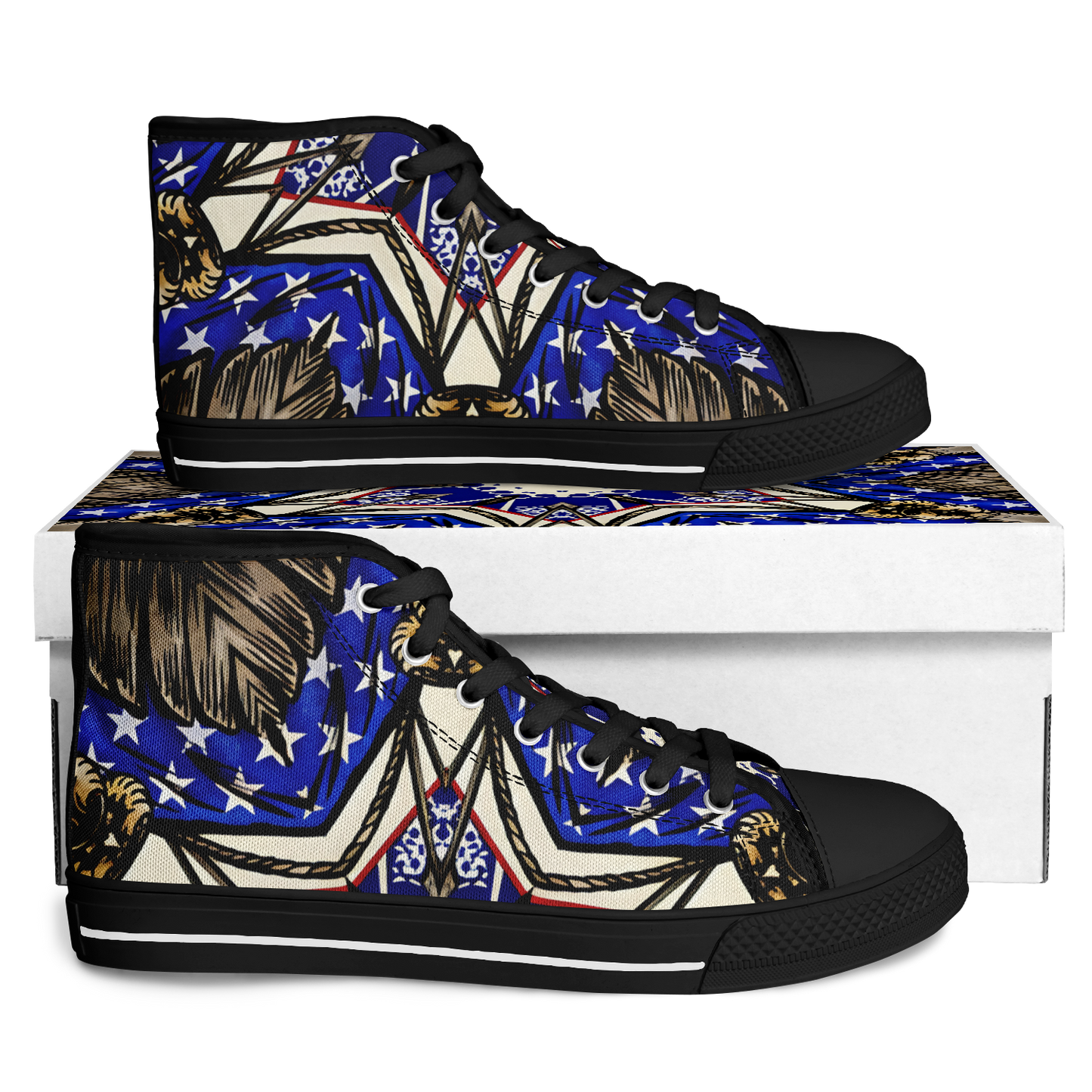 Men's Kaleidoscope Star Pattern All-Over Print Urban Peak High Top Shoes