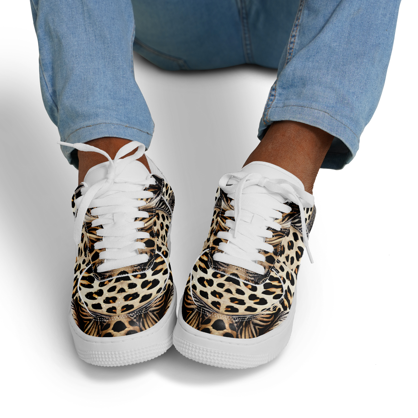 Men's Kaleidoscope Leopard Pattern All-Over Print Core Low Shoes