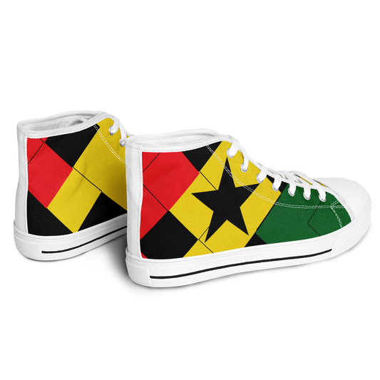 Women's Red Yellow Green and Black Stars Urban Peak High Top Shoes