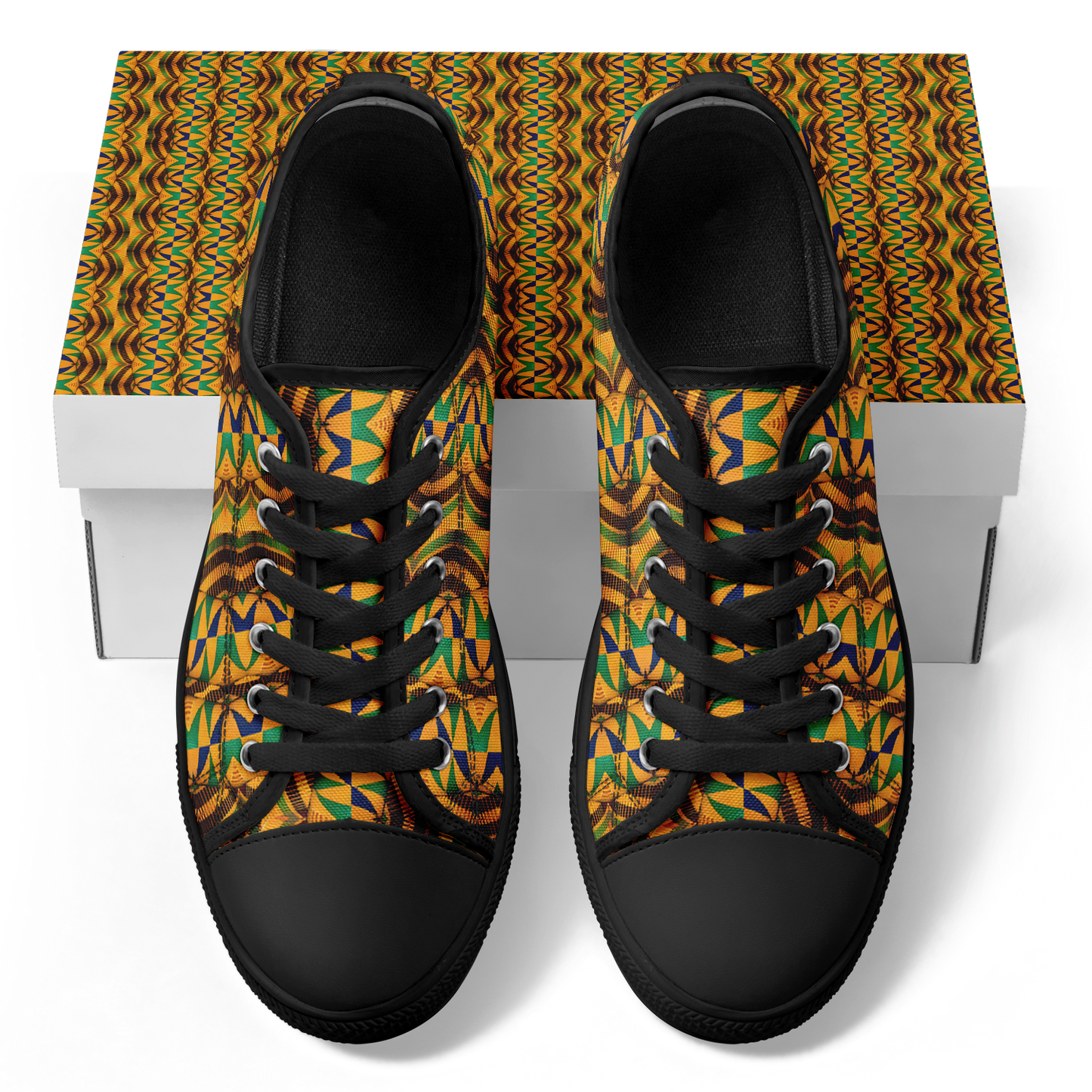 Men's African Kente Geometric Pattern All-Over Print Urban Peak Low Shoes