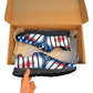 Women's Red White Blue Geometric Pattern All-Over Print Breathable Running Shoes