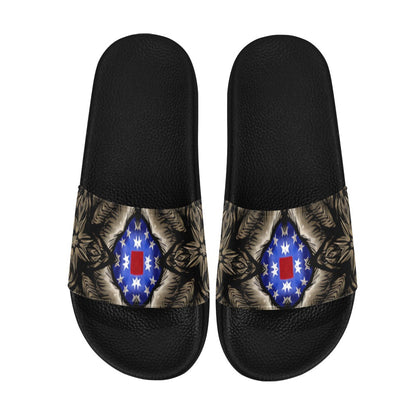 Men's Patriotic Kaleidoscope Pattern All-Over Print Slide Sandals
