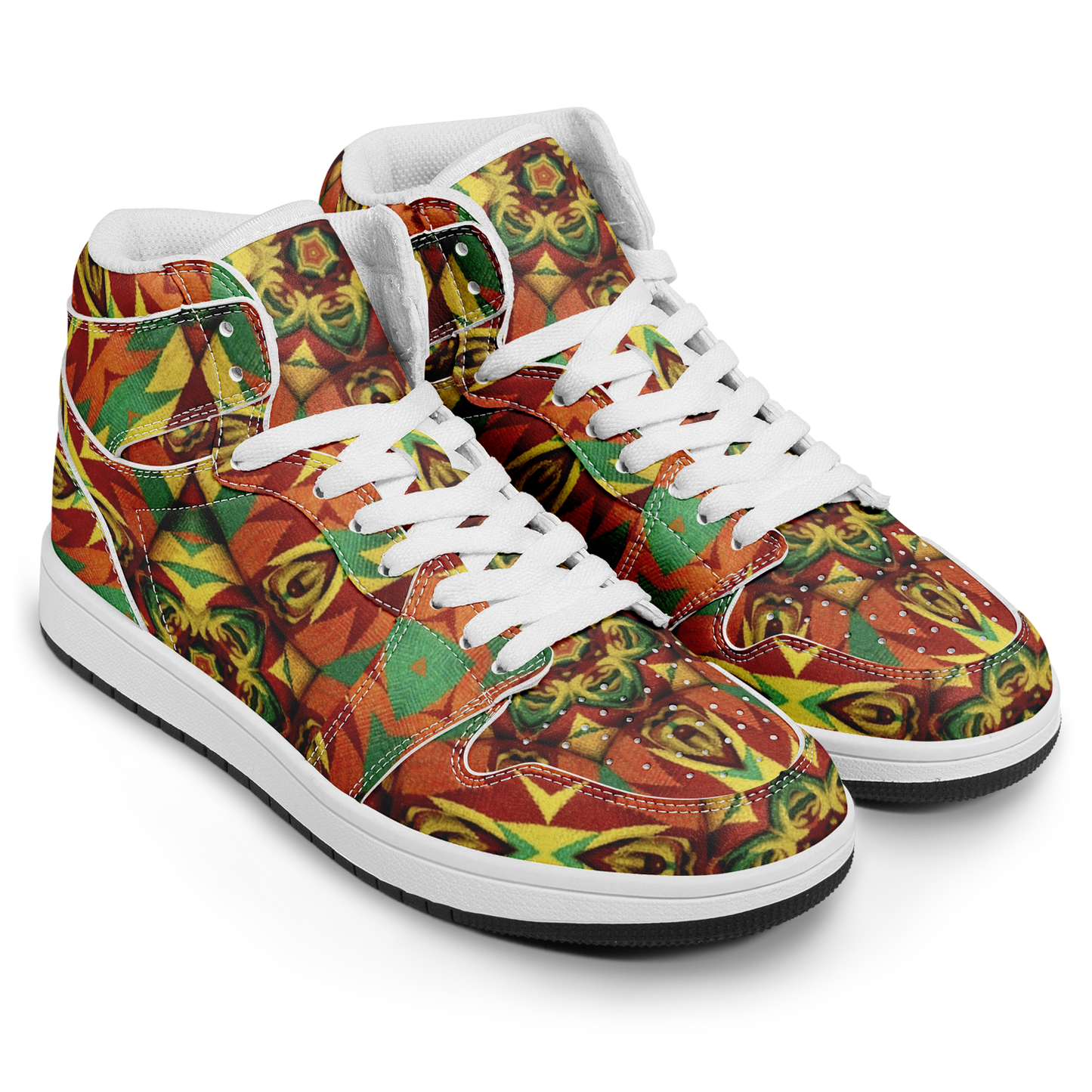 Men's Bold Tribal Kaleidoscope Motion High Top Shoes
