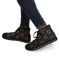 Women's Geometric Floral Pattern in Black & Brown Urban Peak High Top Shoes