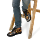 Men's Golden & Black Kaleidoscope Pattern All-Over Print Core Low Shoes