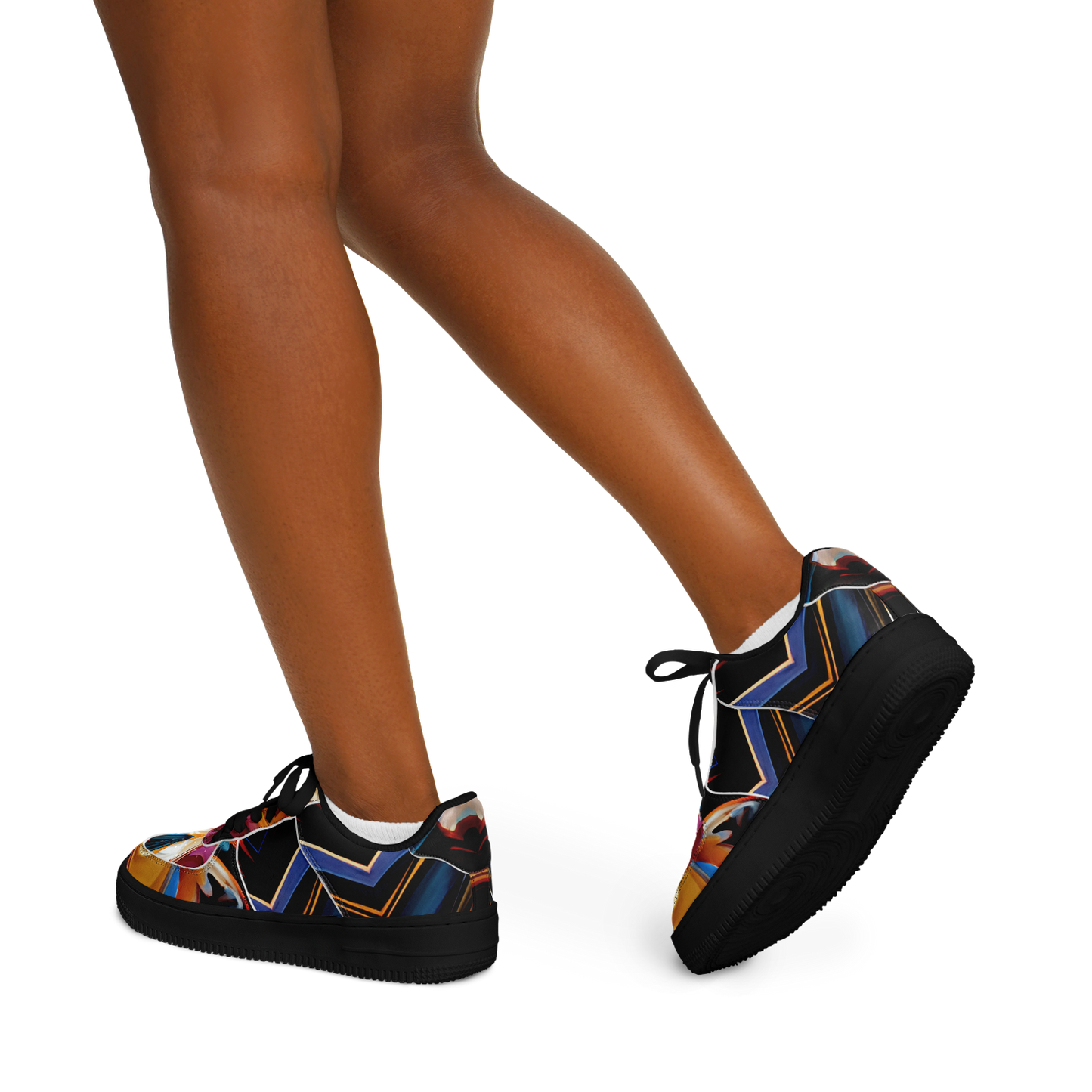 Women's Bold Geometric Pattern All-Over Print Core Low Shoes