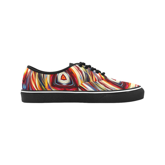 Men's Bold Abstract Swirl Design Classic Canvas Low Top Shoes