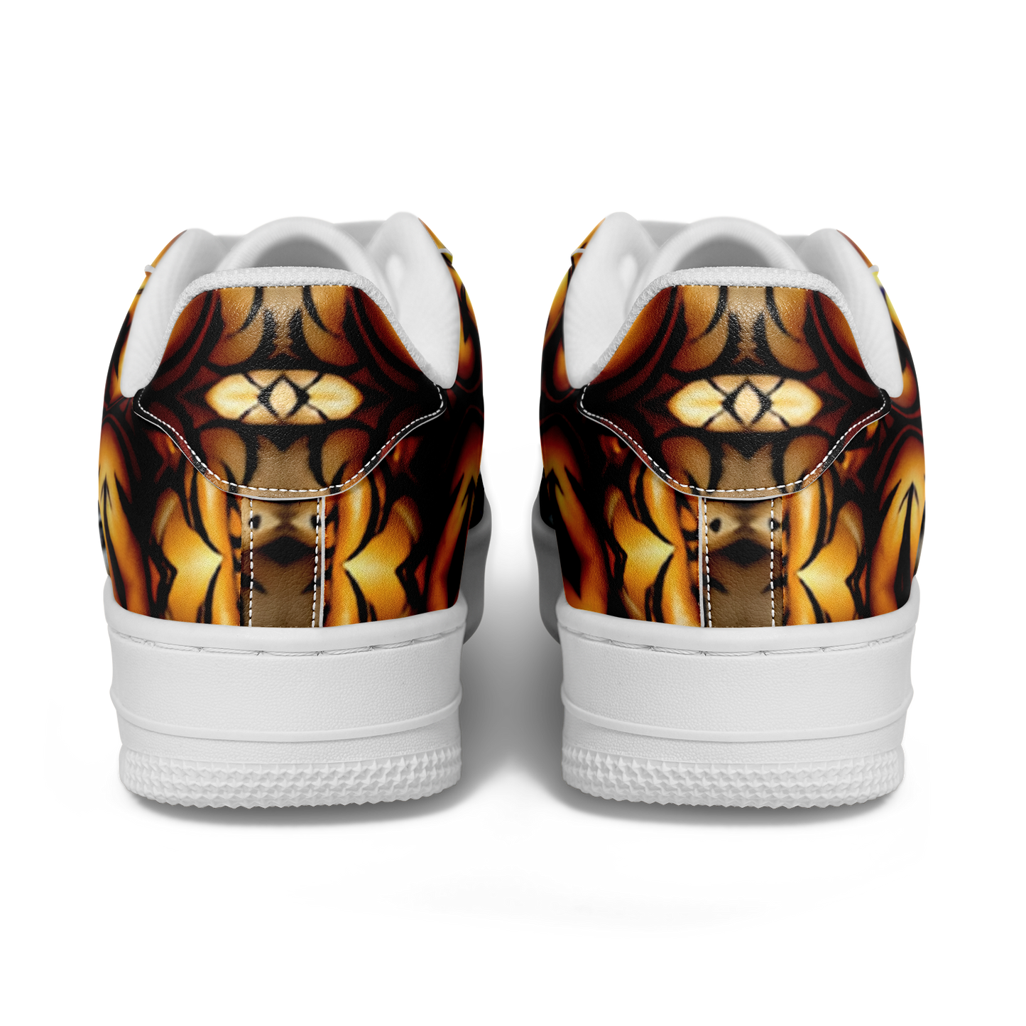 Men's Golden & White Kaleidoscope Pattern All-Over Print Core Low Shoes