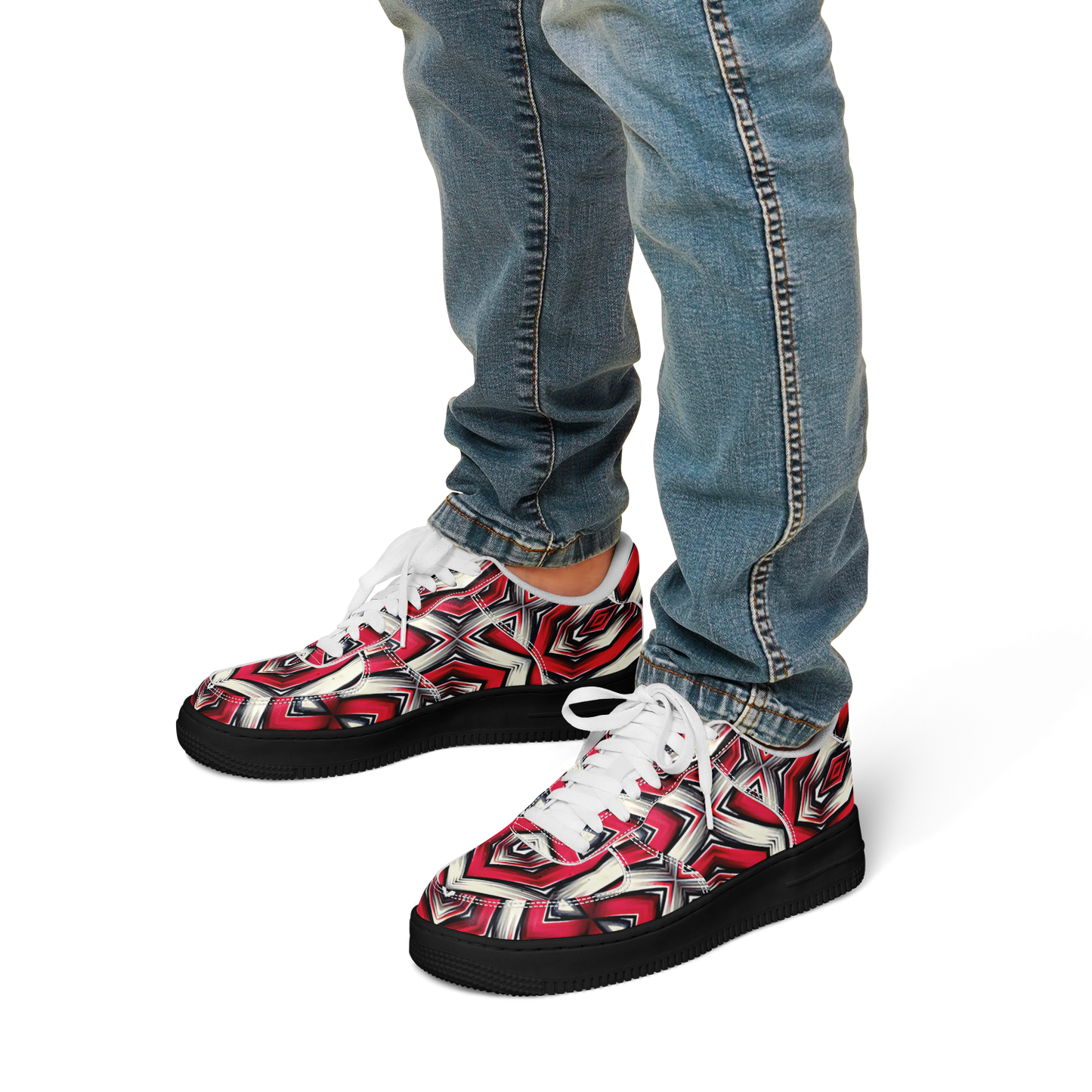Men's Red Geometric Kaleidoscope Core Low Shoes