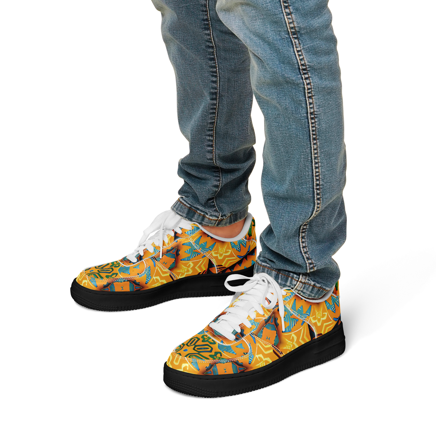 Men's Golden Kaleidoscope Pattern Core Low Shoes