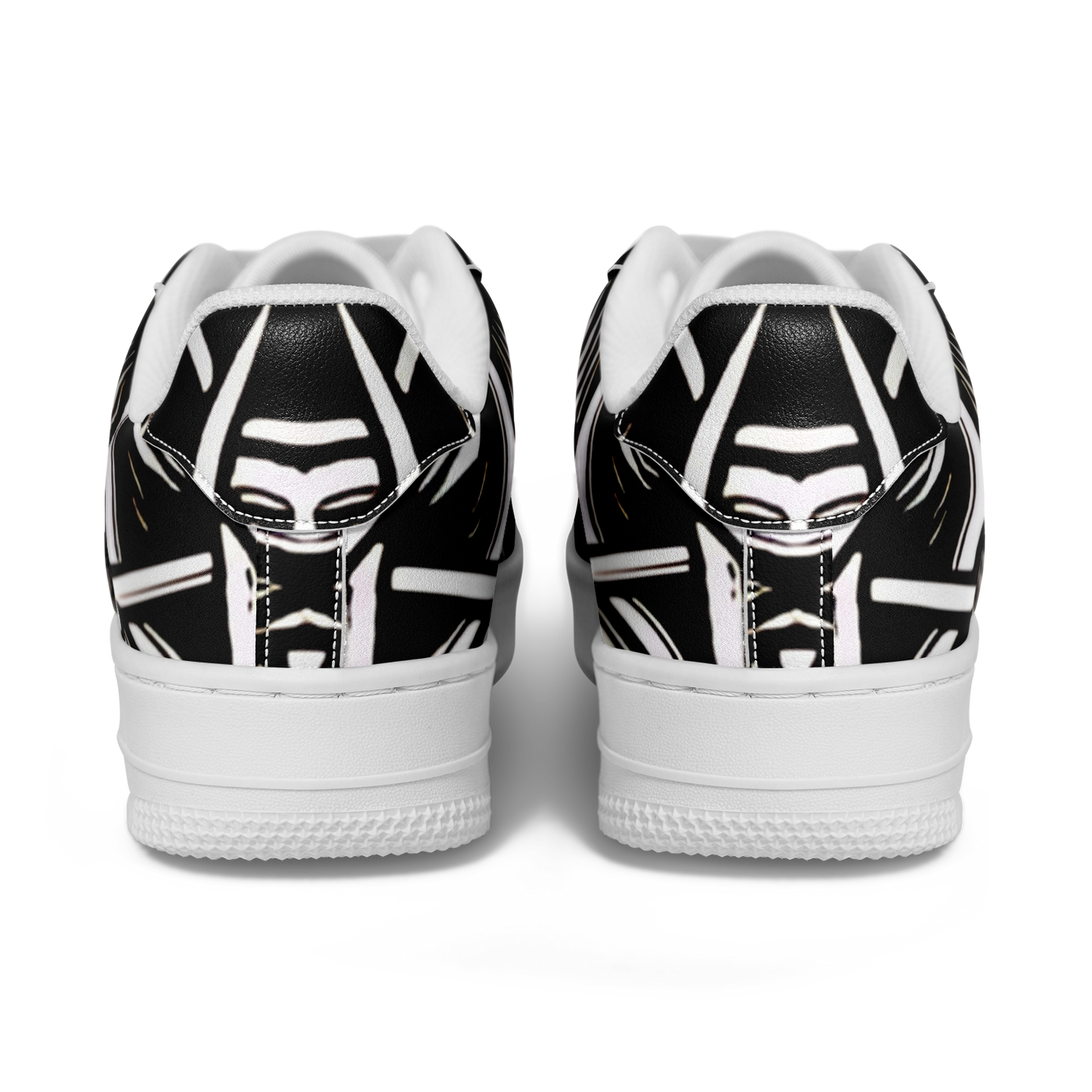 Women’s Black Intricate Silver Chain Tattoo Pattern High Core Low Shoes