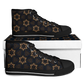 Women's Geometric Floral Pattern in Black & Brown Urban Peak High Top Shoes