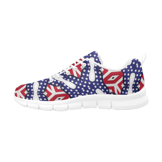 Women's Patriotic Stars & Stripes All Over Print Breathable Running Shoes