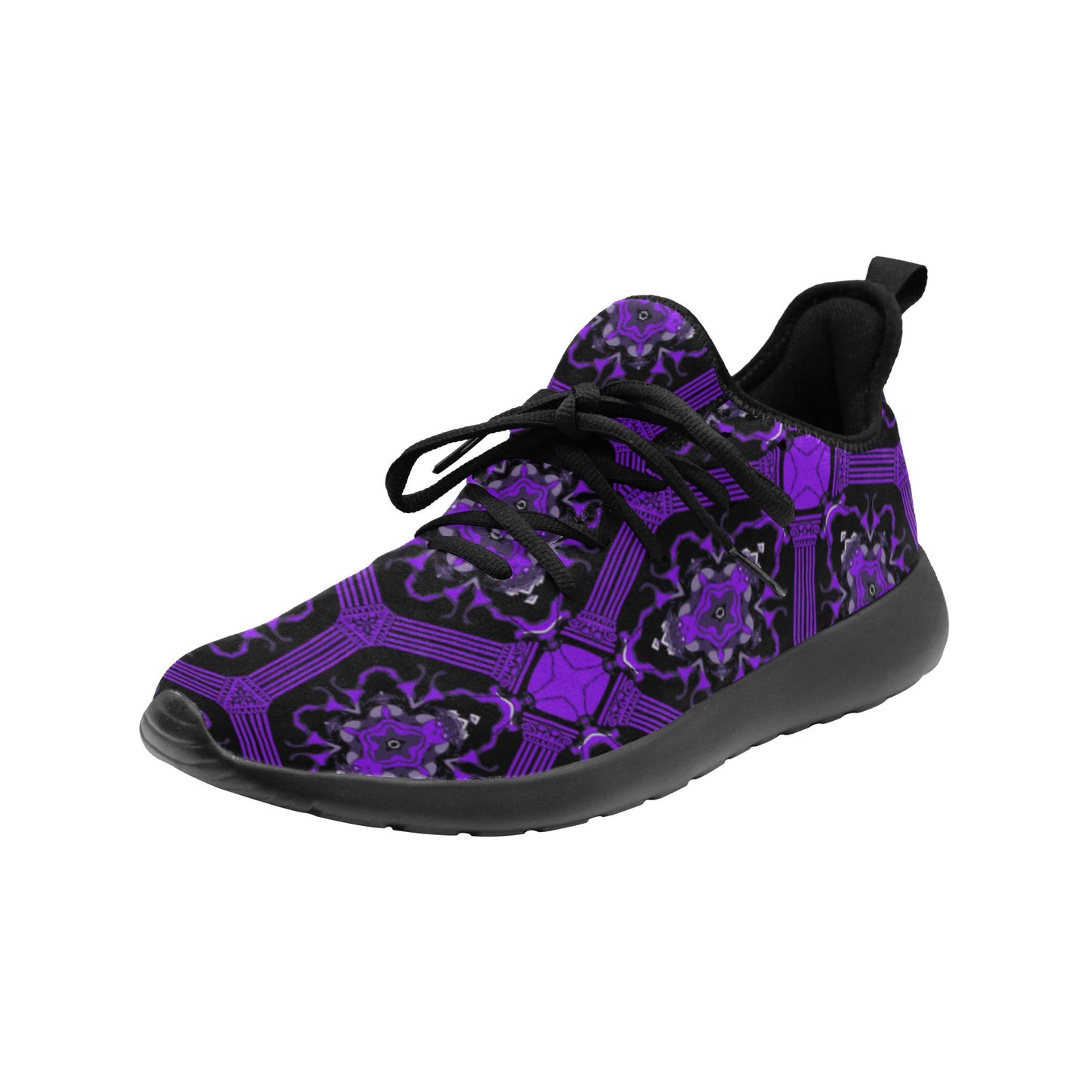 Men's Purple Gothic Mandala Pattern One-Piece Vamp Sneakers