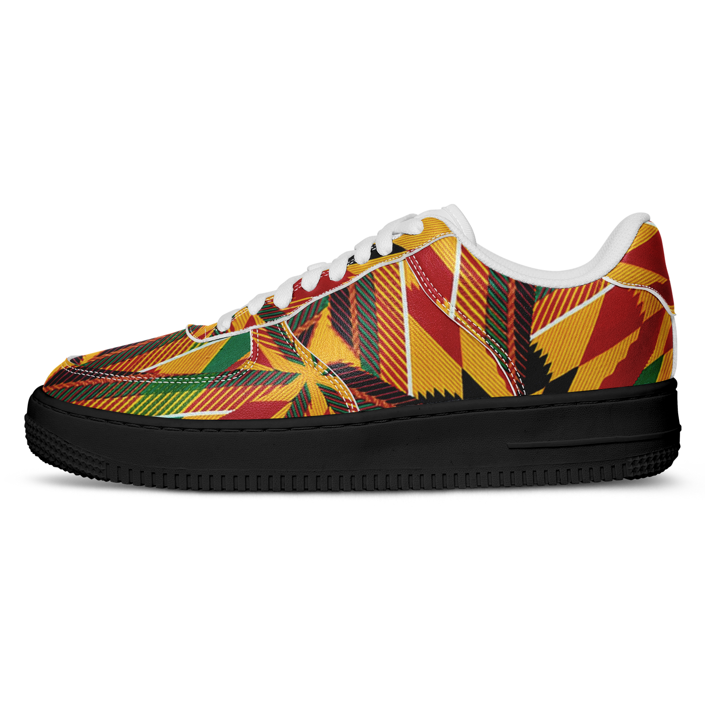 Men's Vibrant African Kente Geometric All-Over Print Core Low Shoes