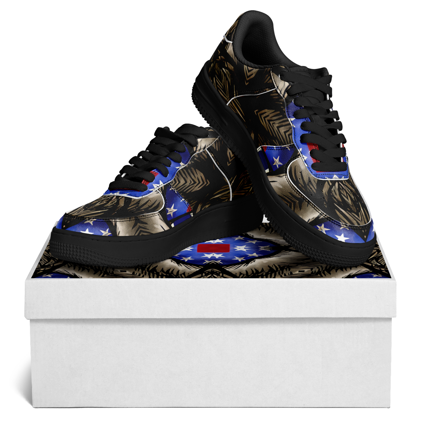 Men's Patriotic Kaleidoscope Pattern All-Over Print Core Low Shoes