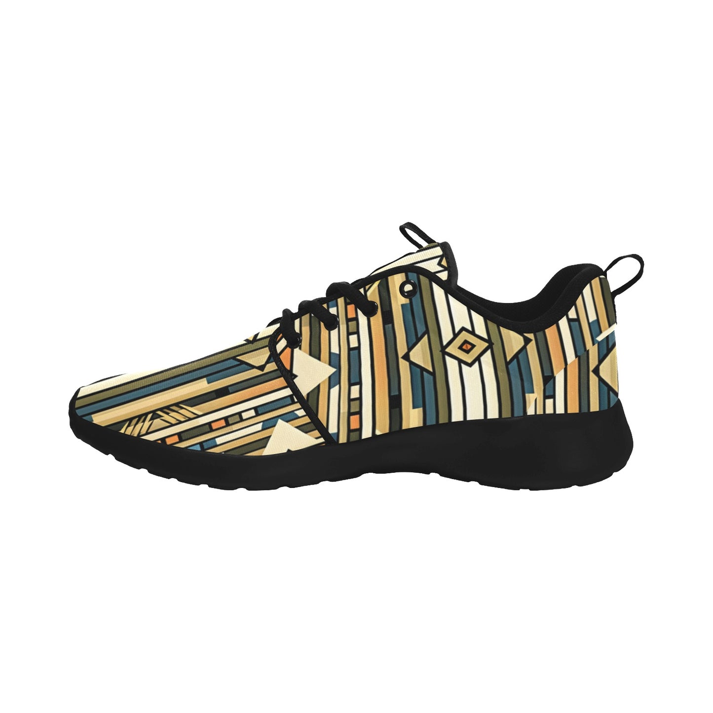 Men's Retro Geometric Tribal Pattern All-Over Print Pull Loop Sneakers
