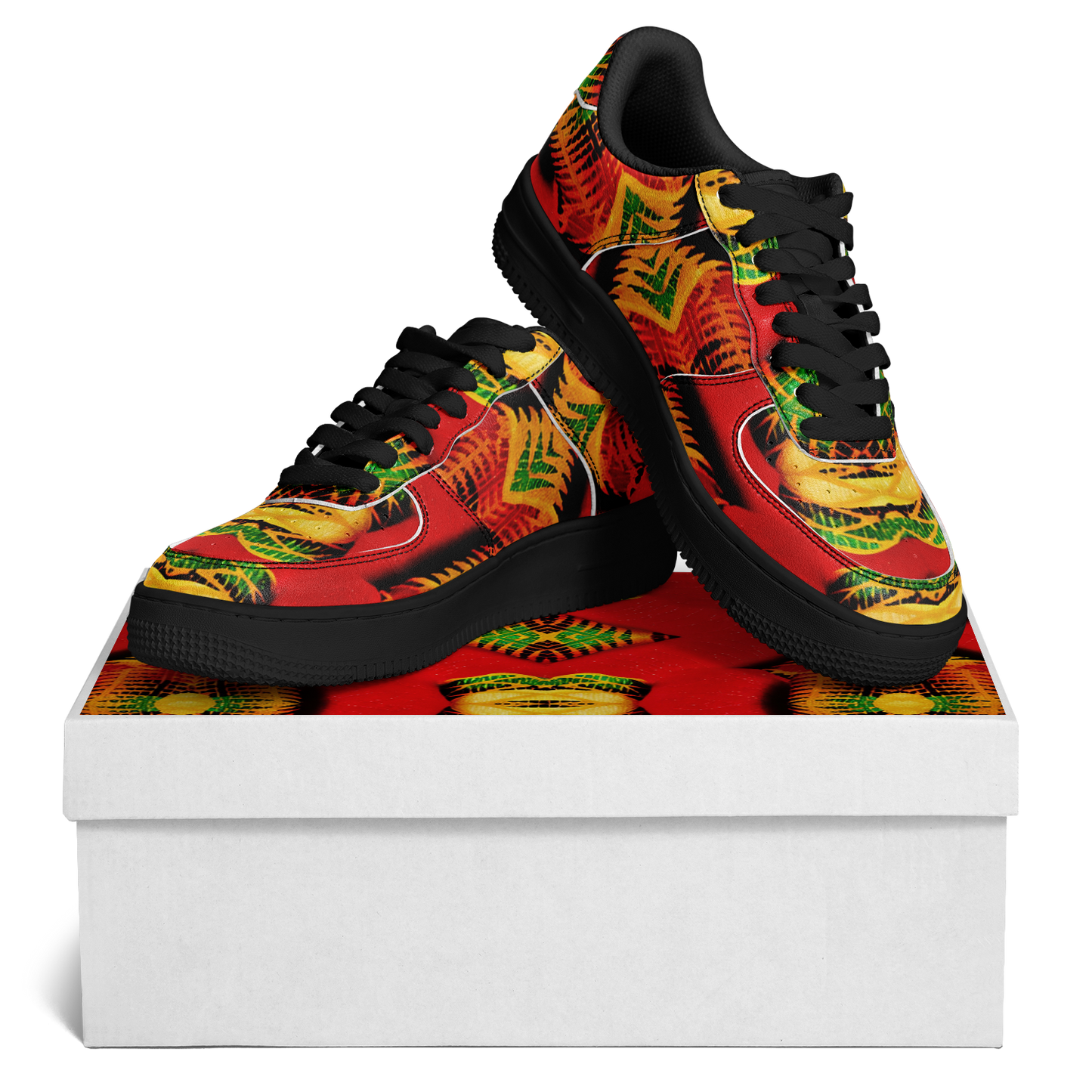 Women's Red Bold Tribal All-Over Print Core Low Shoes