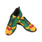 Men Bold Green, Red & Gold African Kente-Inspired Pattern All-Over Print Breathable Running Shoes
