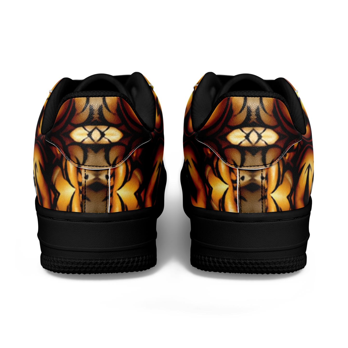 Men's Golden & Black Kaleidoscope Pattern All-Over Print Core Low Shoes