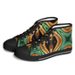 Men's Green & Gold Psychedelic Floral Pattern All-Over Print Urban Peak High Top Shoes