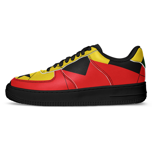 Women's Red Yellow Green and Black Stars Pattern All Over Print Urban Peak High Top Shoes