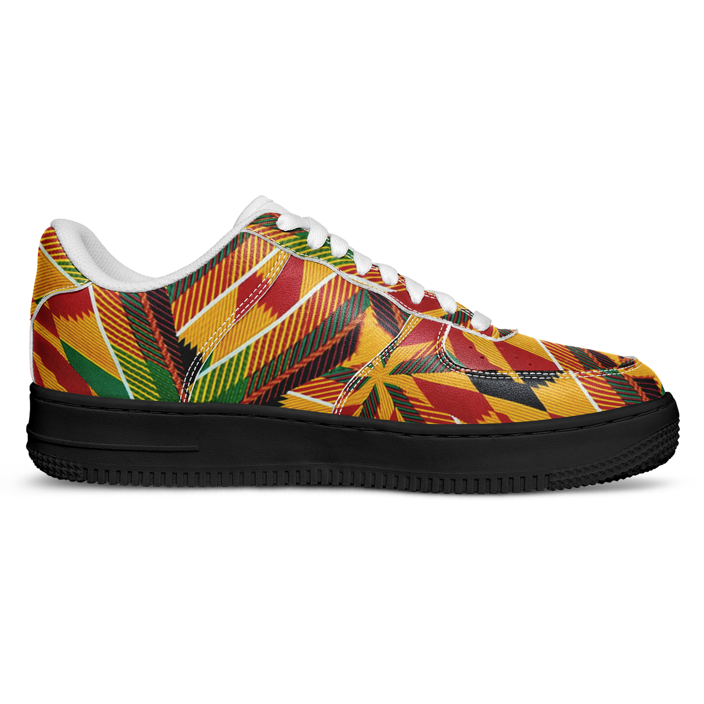 Men's Vibrant African Kente Geometric All-Over Print Core Low Shoes