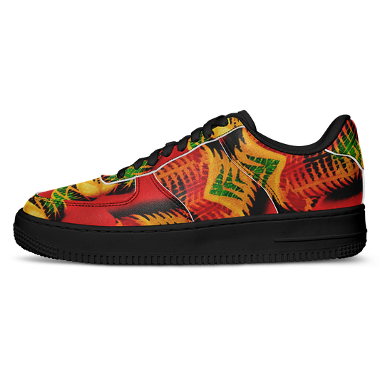 Women's Red Bold Tribal All-Over Print Core Low Shoes