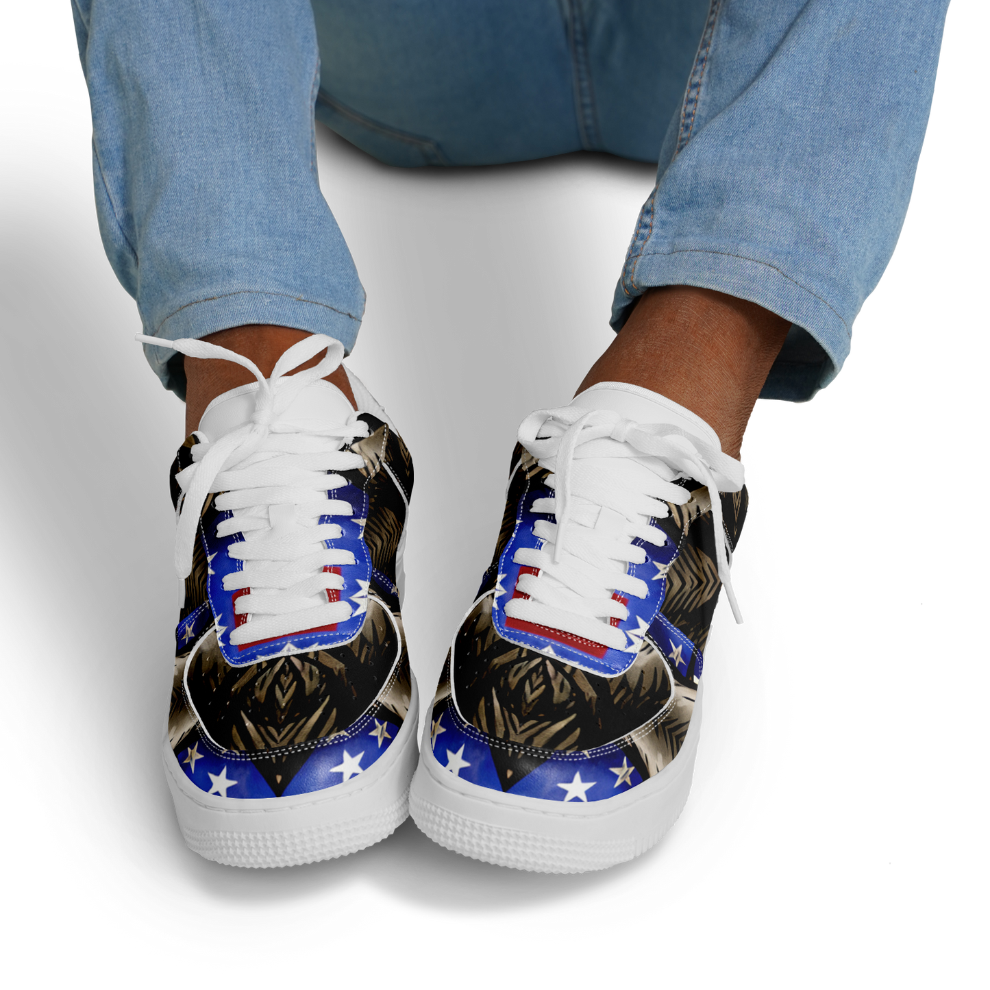 Men's Patriotic Kaleidoscope Pattern All-Over Print Core Low Shoes