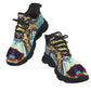 Men's Abstract Teal & Gold Pattern All Over Print Men's All Over Print Twisted Sole Sneakers